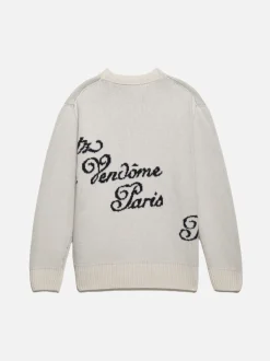 Ritz Men's Crew Sweater in Off White Multi