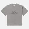 Ritz Men's Cropped Relaxed T Shirt in Heather Grey