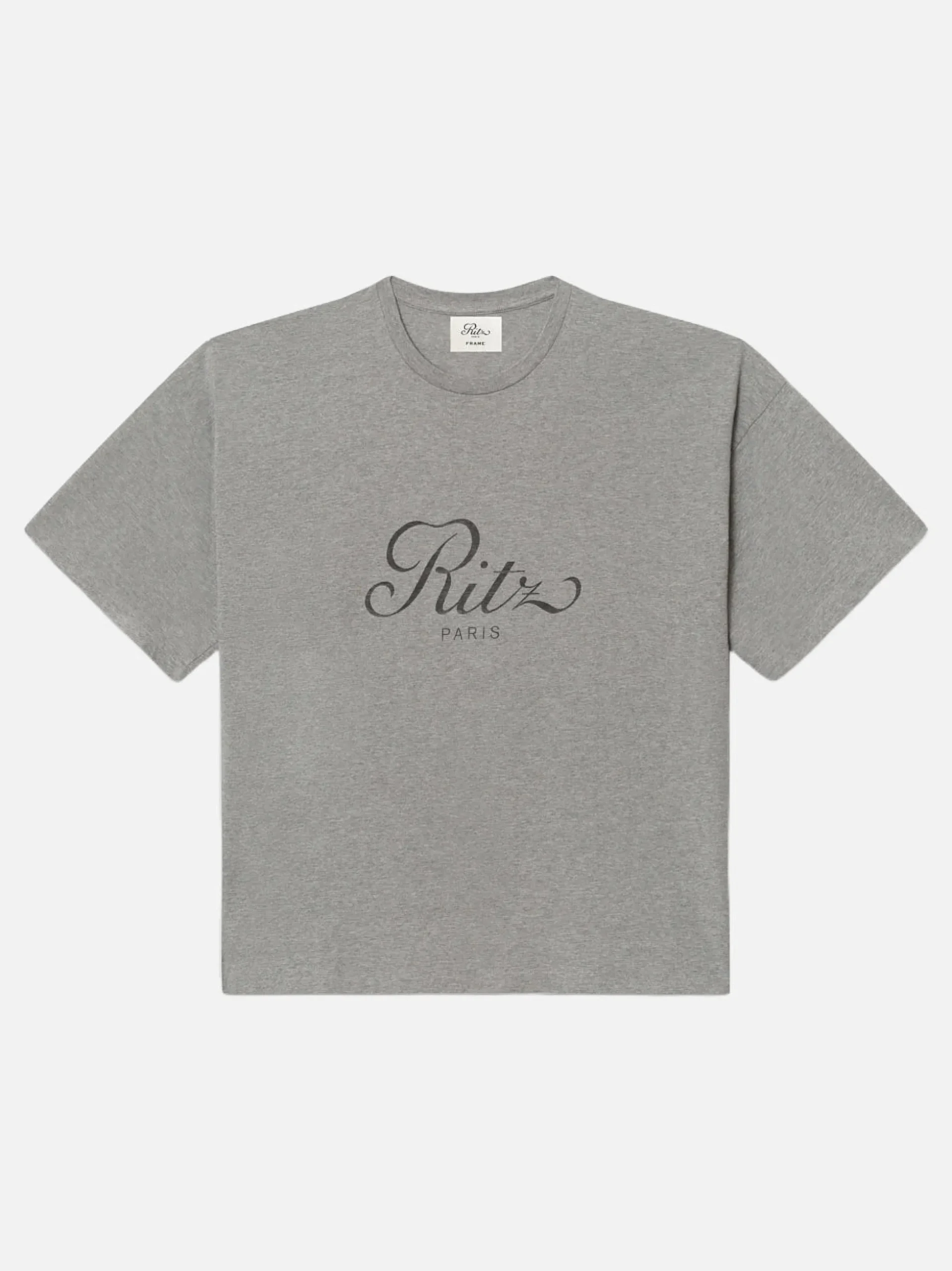 Ritz Men's Cropped Relaxed T Shirt in Heather Grey