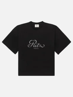 Ritz Men's Cropped Relaxed T Shirt in Black