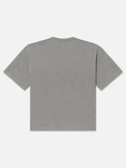 Ritz Men's Cropped Relaxed T Shirt in Heather Grey