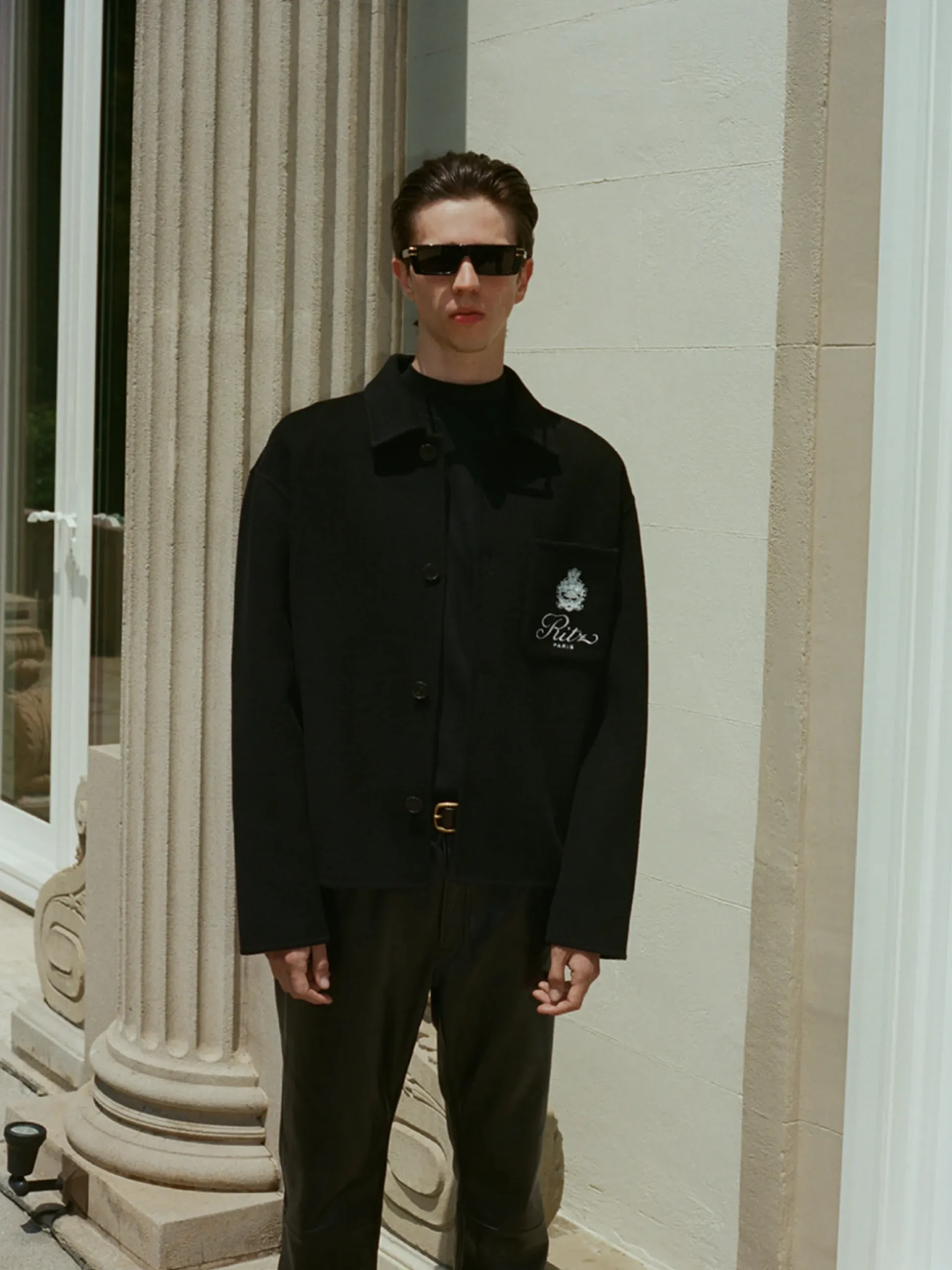 Ritz Men's Wool Shirt in Black