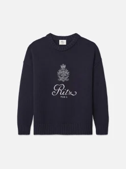 Ritz Unisex Cashmere Sweater in Navy