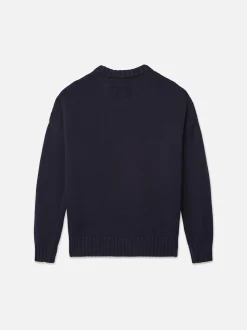 Ritz Unisex Cashmere Sweater in Navy