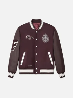 Ritz Unisex Varsity Jacket in Bordeaux