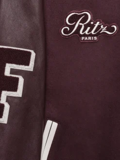 Ritz Unisex Varsity Jacket in Bordeaux