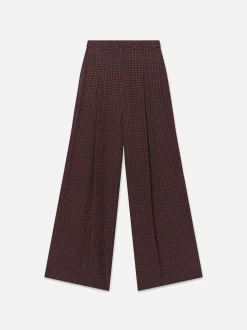 Ritz Women's Pleated Trouser in Bordeaux Multi