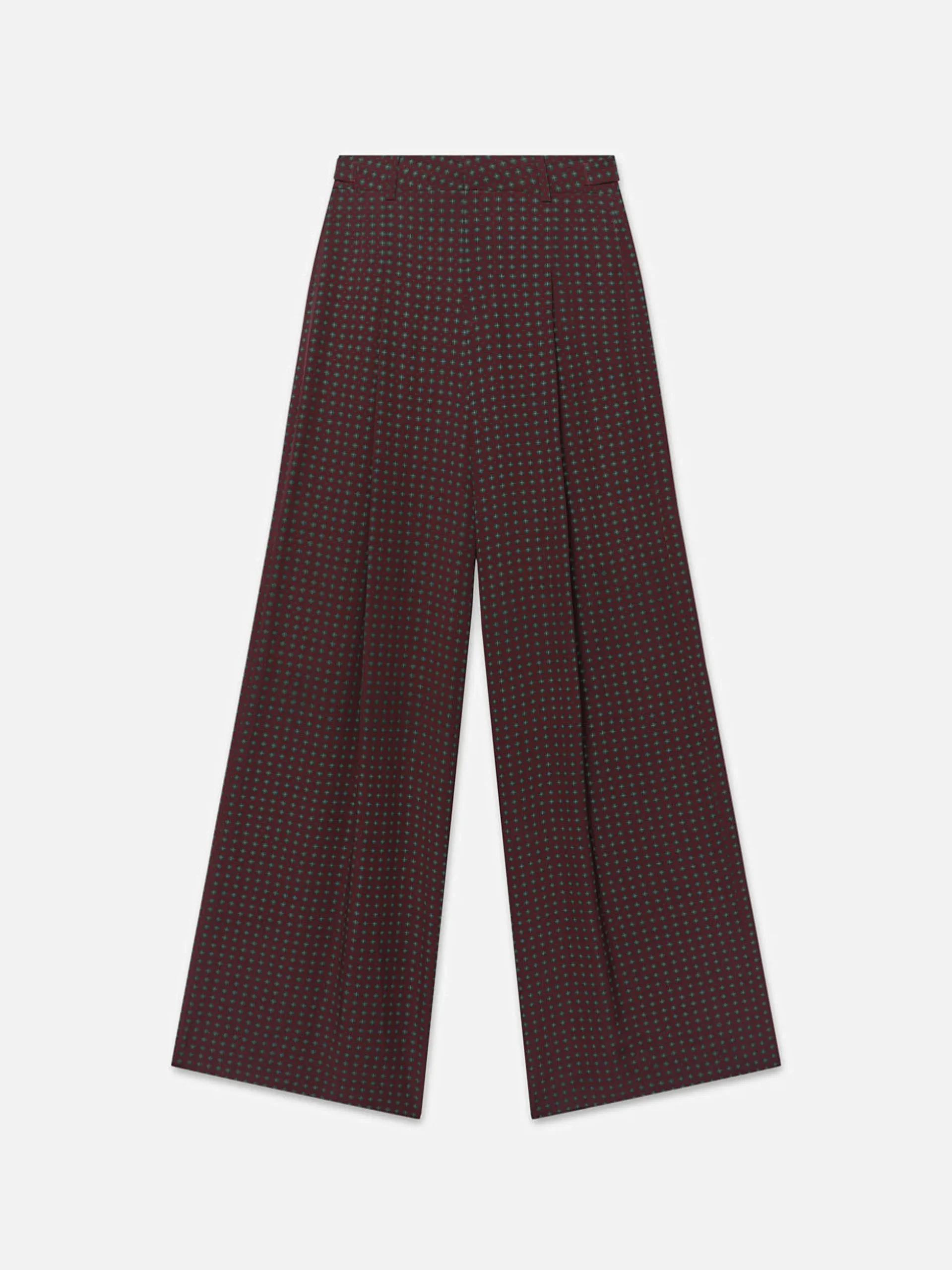 Ritz Women's Pleated Trouser in Bordeaux Multi