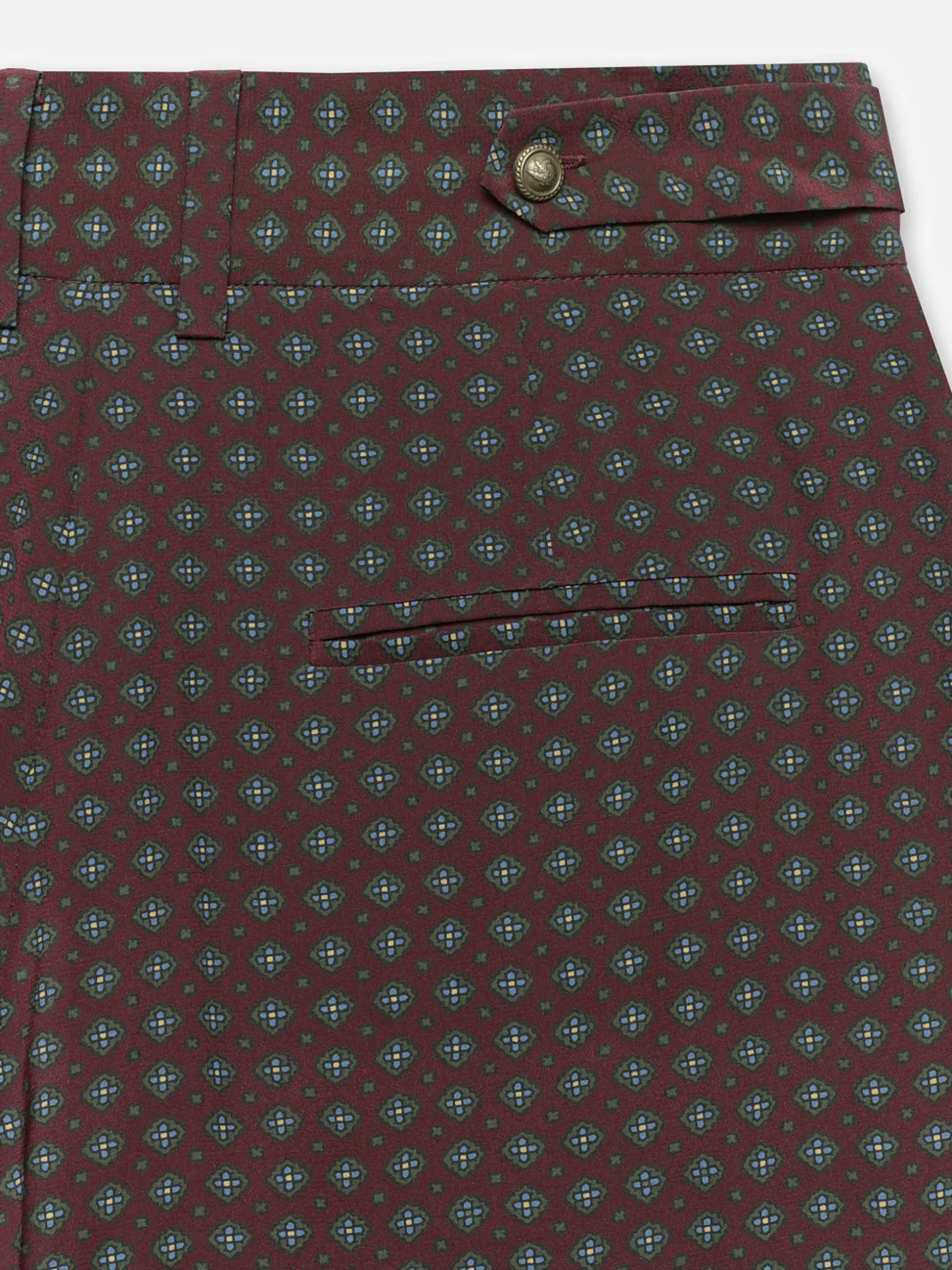 Ritz Women's Pleated Trouser in Bordeaux Multi