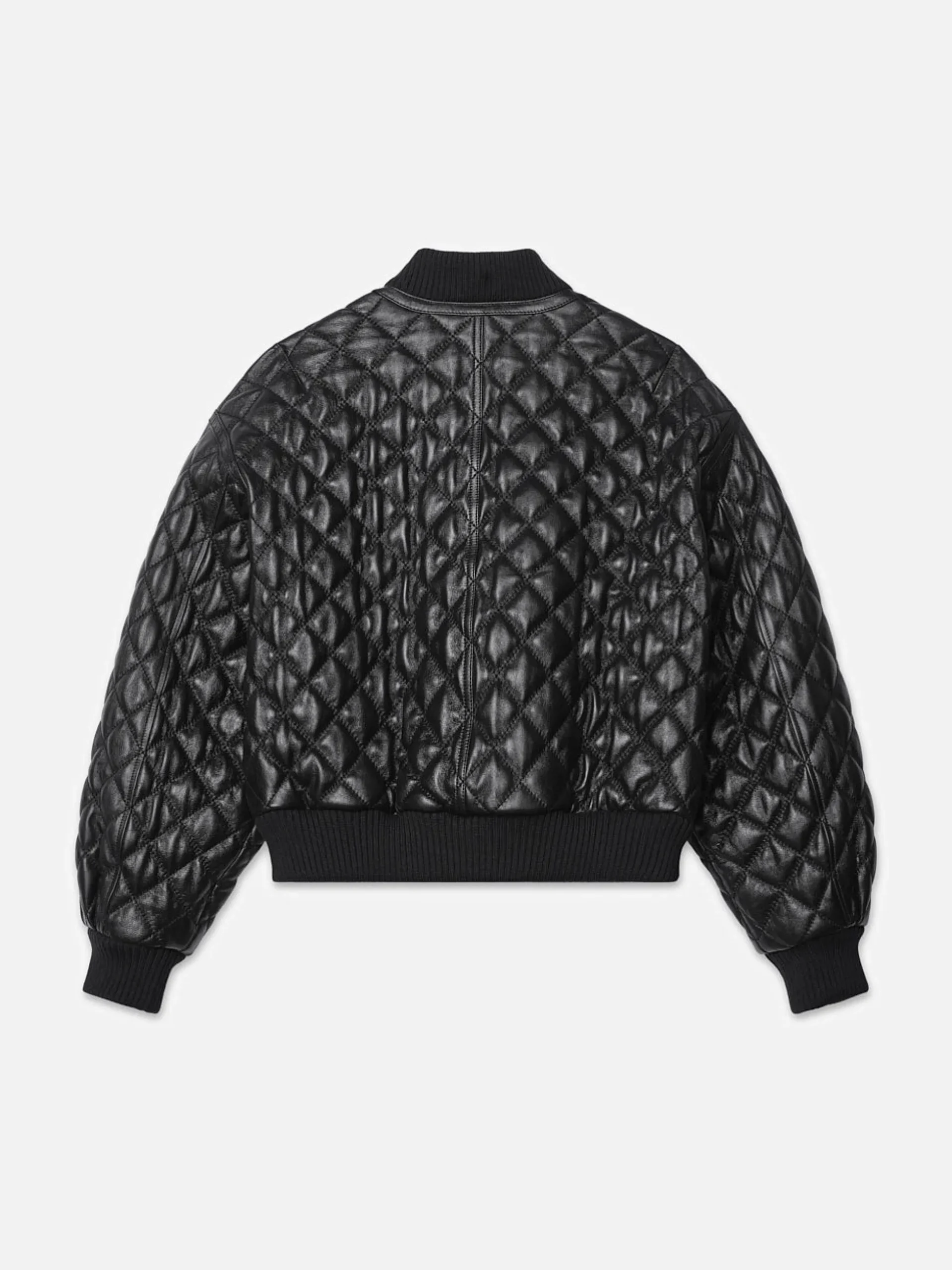 Ritz Women's Quilted Leather Bomber in Black