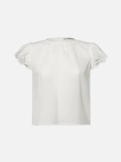 Ruffle Sleeve Blouse in White