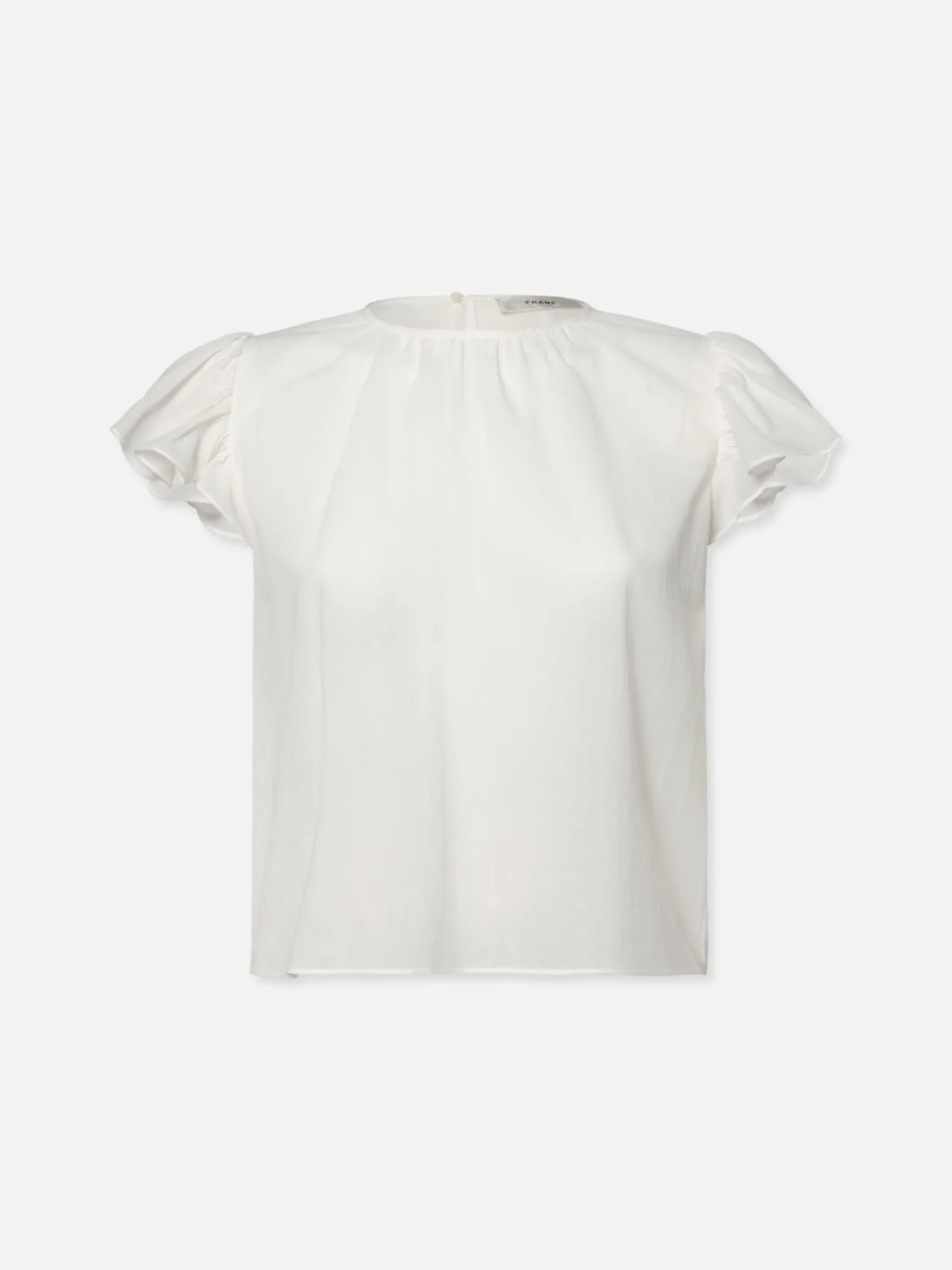 Ruffle Sleeve Blouse in White