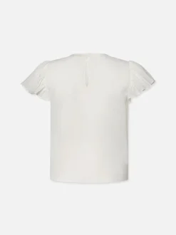 Ruffle Sleeve Blouse in White