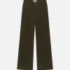 70's Cropped Wide Leg Corduroy in Rich Military