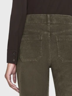 70's Cropped Wide Leg Corduroy in Rich Military