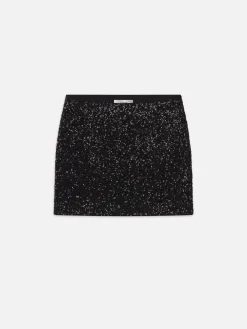 Sequin Mini Skirt in Black