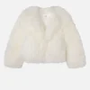 Shaggy Shearling Coat in Cream