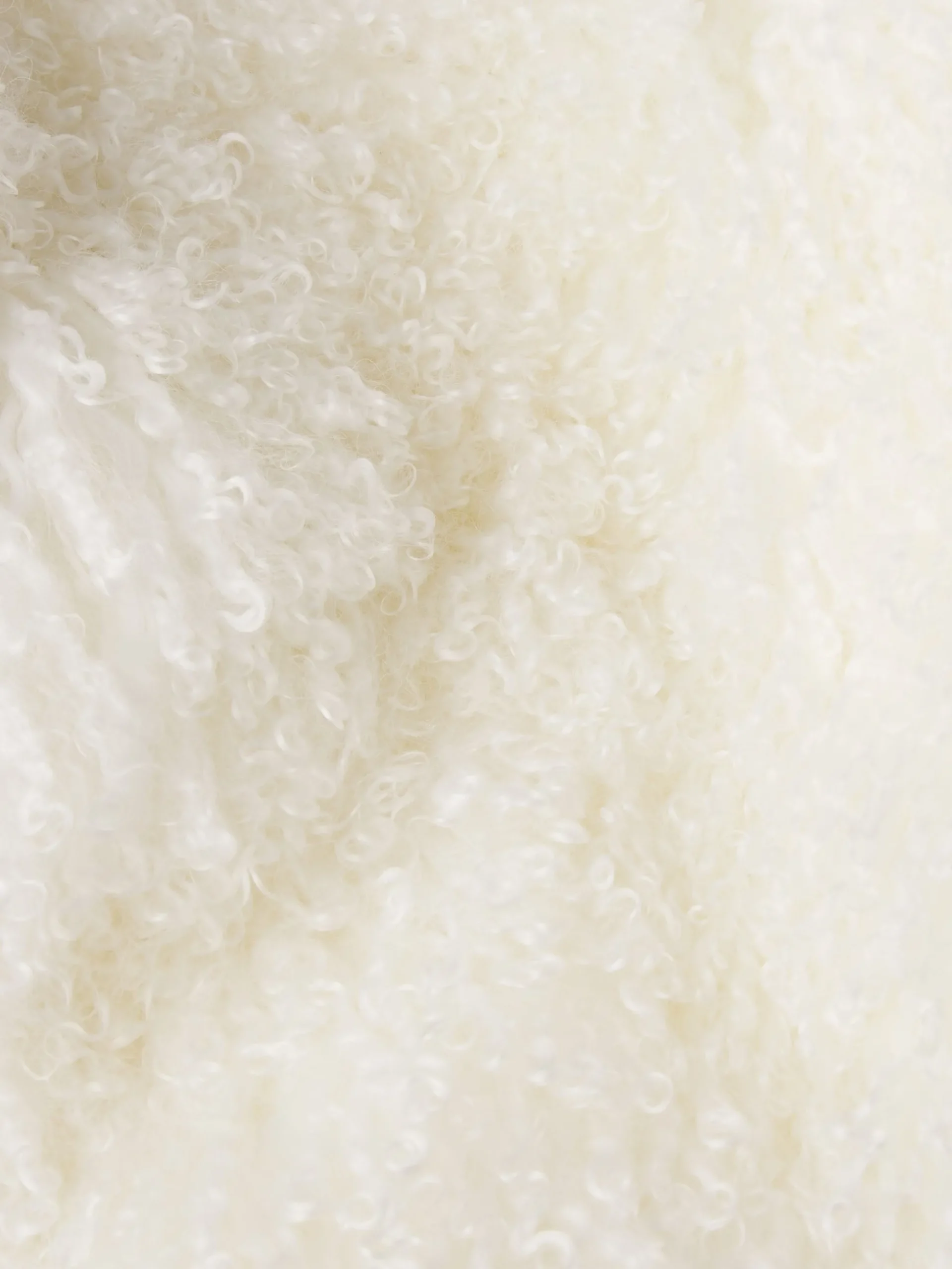 Shaggy Shearling Coat in Cream