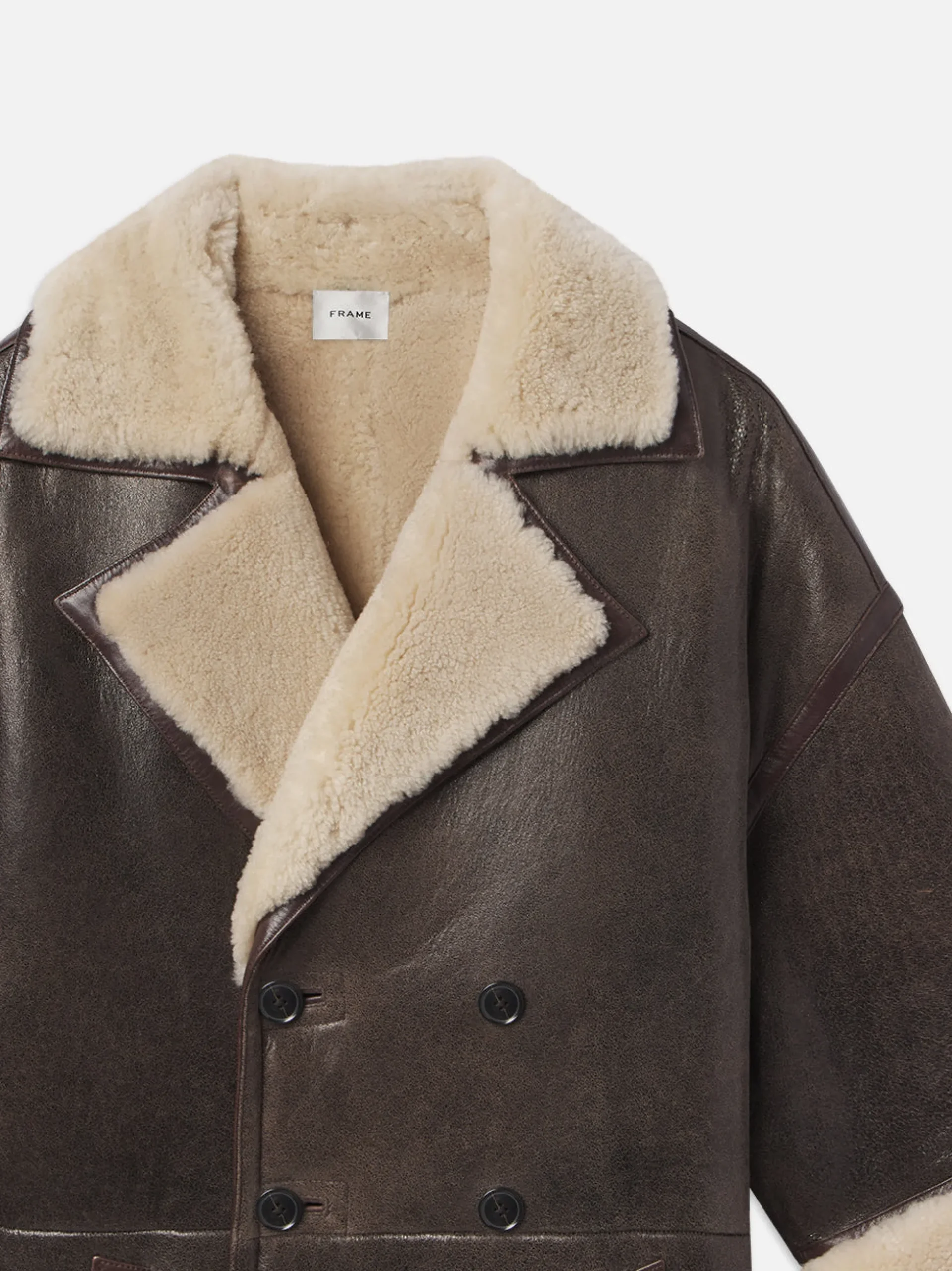 Shearling Cocoon Coat in Cardamom