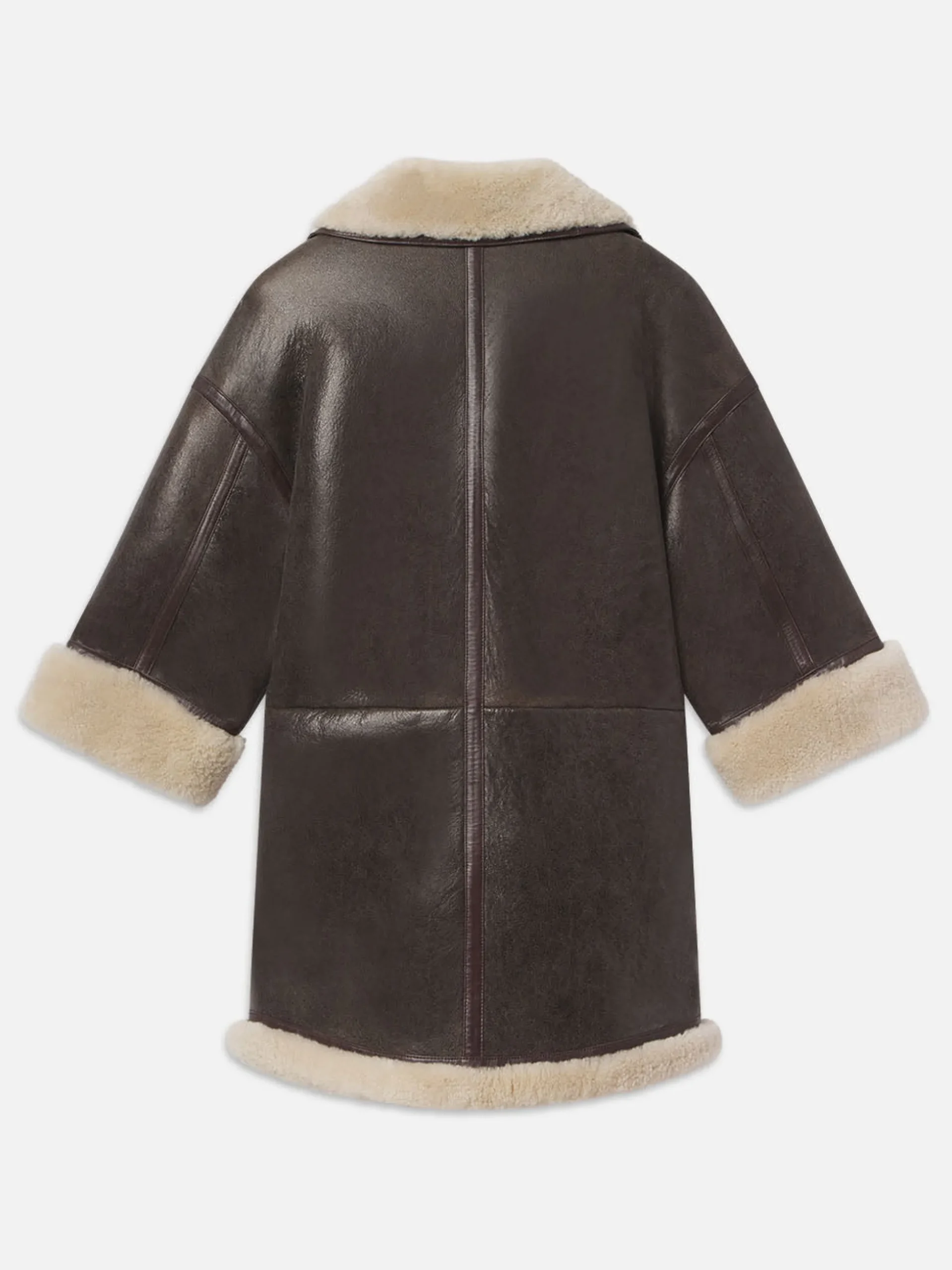 Shearling Cocoon Coat in Cardamom