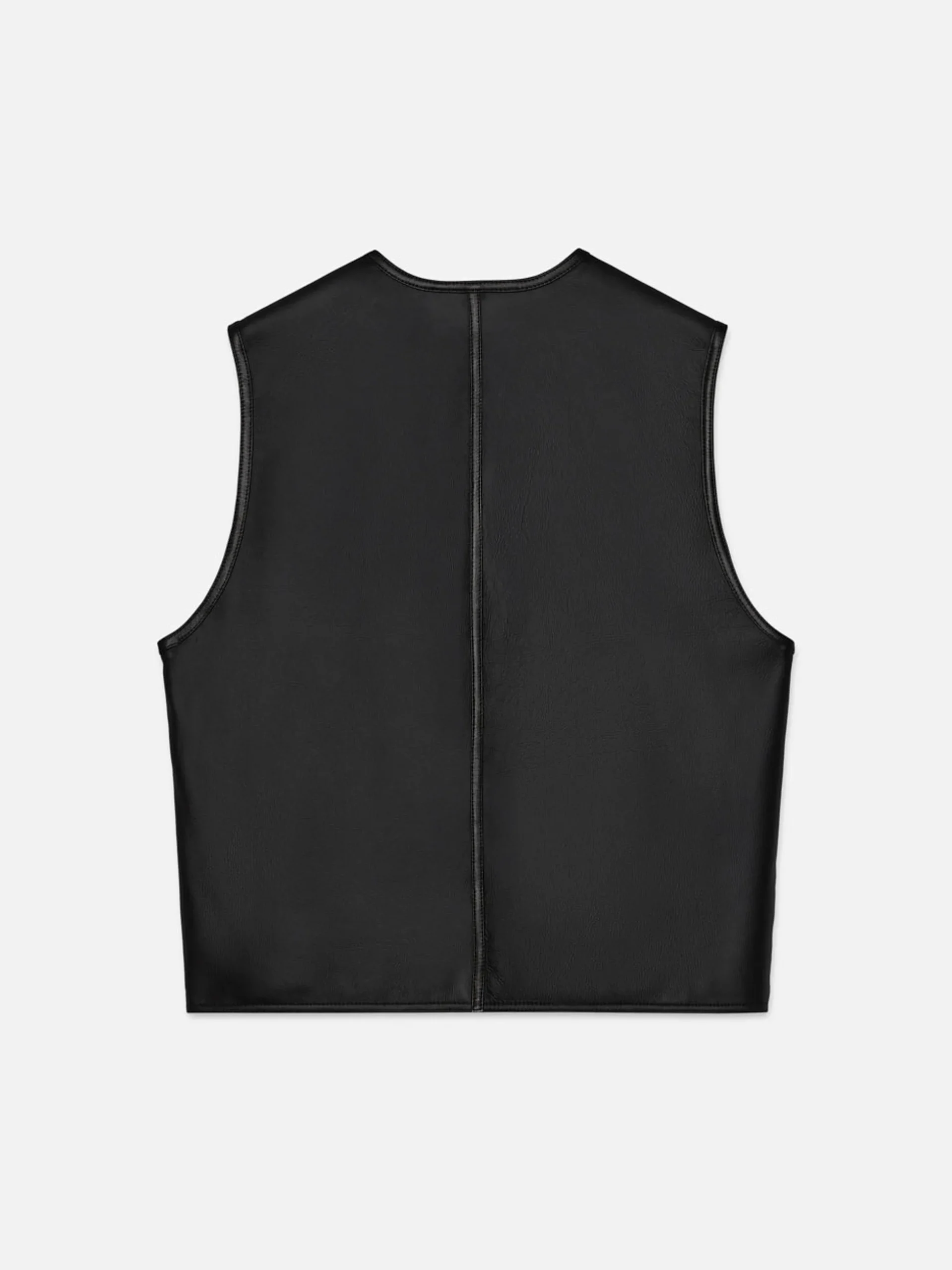 Shearling Vest in Stone Beige/Black