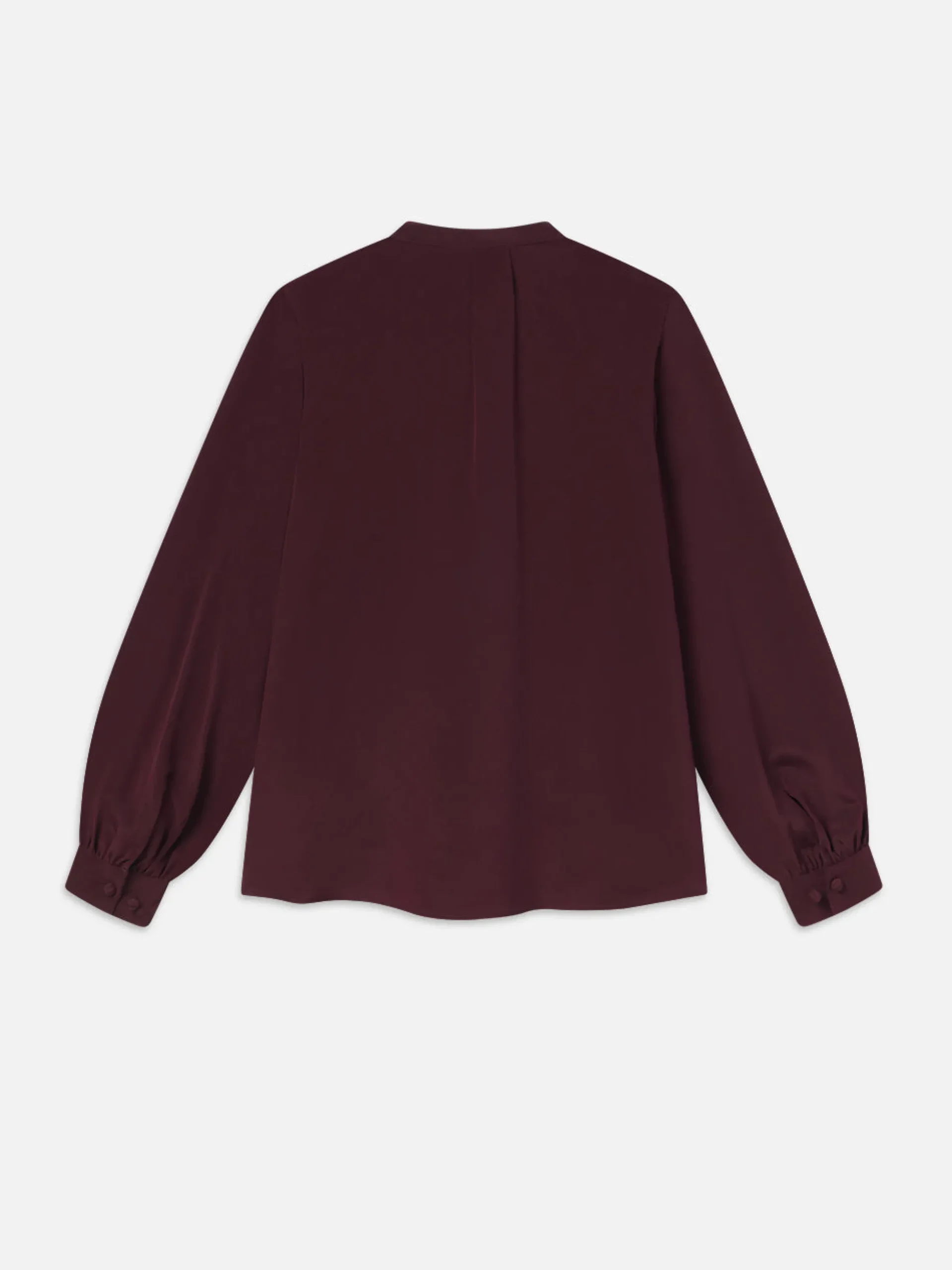Shirred Tie Front Blouse in Wine