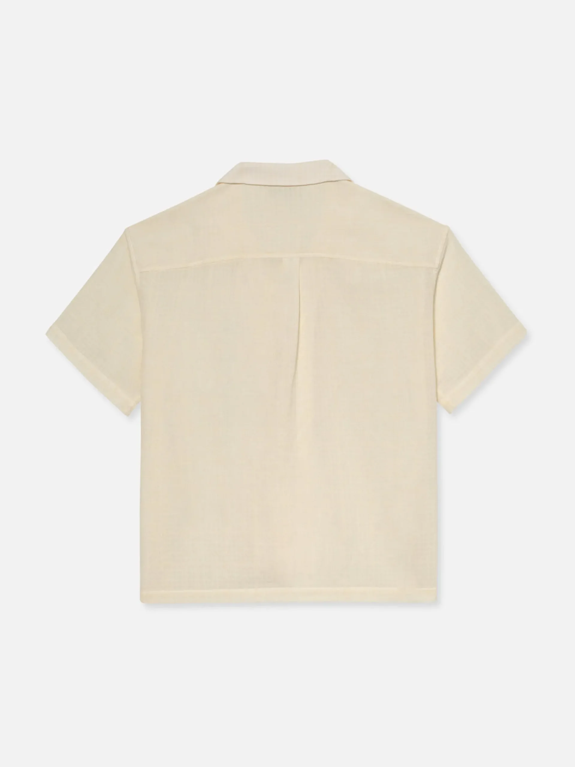 Short Sleeve Camp Collar Shirt in Off White
