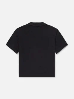 Short Sleeve Camp Collar Shirt in Dark Navy