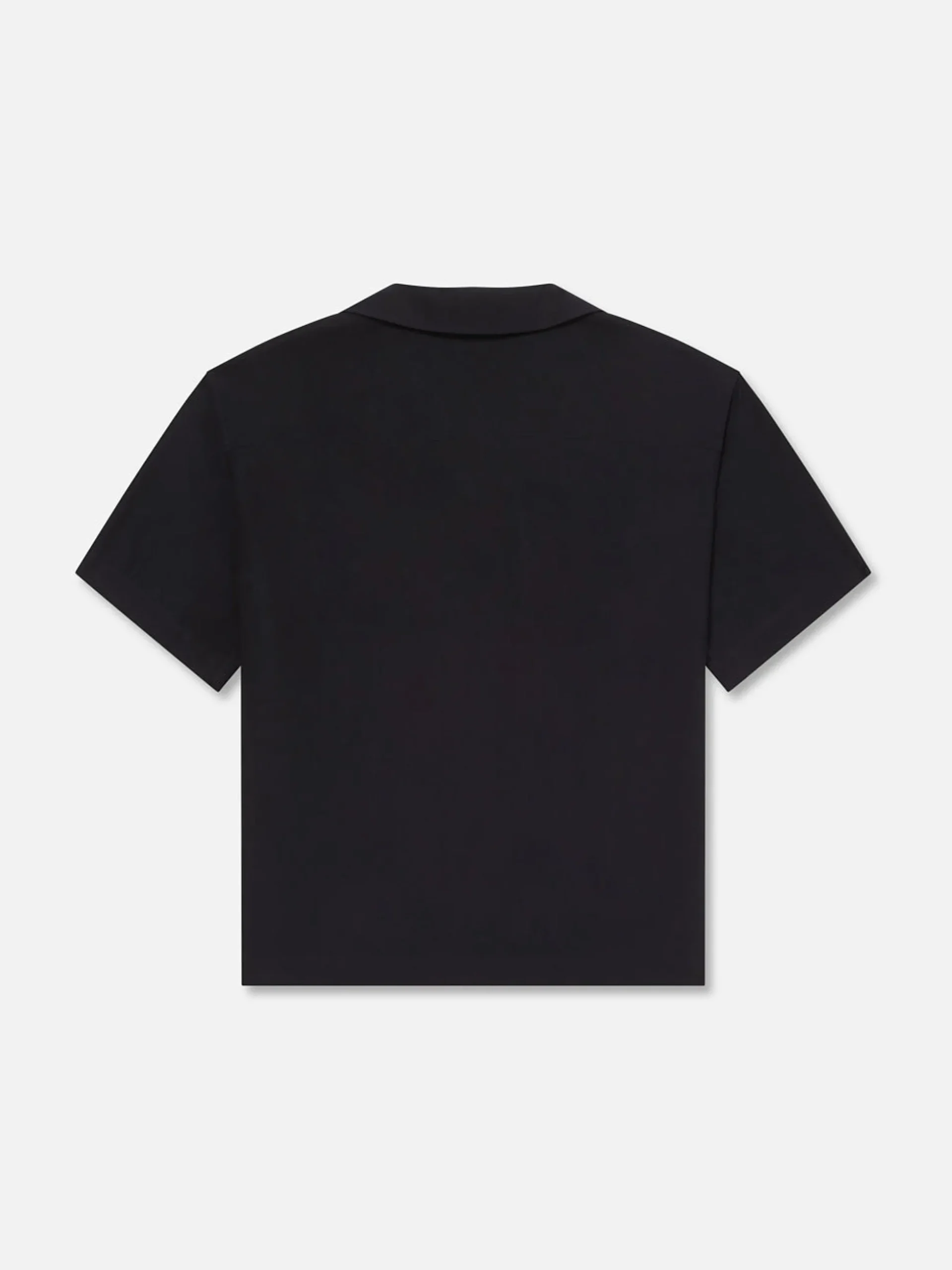 Short Sleeve Camp Collar Shirt in Dark Navy