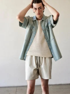 Short Sleeve Relaxed Denim Shirt in Oahu