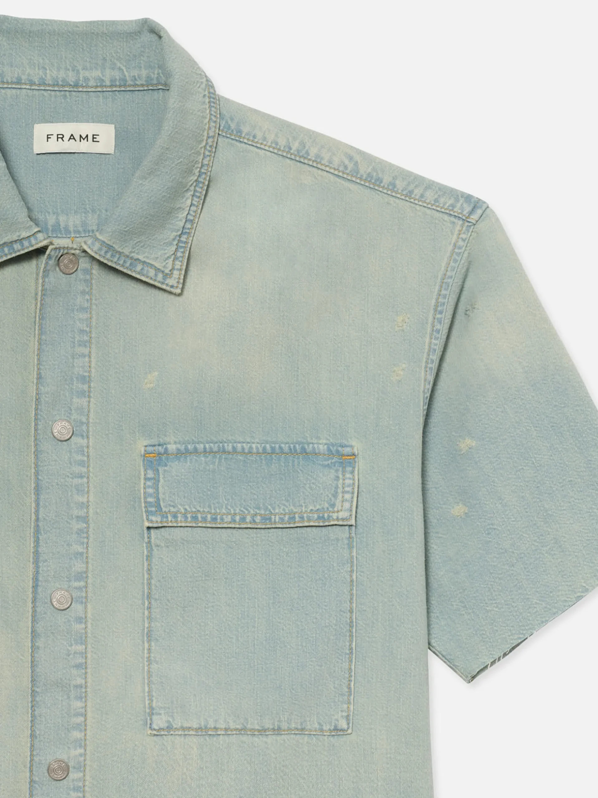 Short Sleeve Relaxed Denim Shirt in Oahu