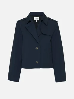 Short Trench Jacket in Navy