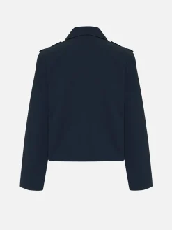 Short Trench Jacket in Navy