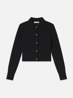 Shrunken Cashmere Cardi in Black