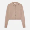 Shrunken Cashmere Cardi in Almond Pink