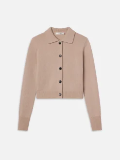 Shrunken Cashmere Cardi in Almond Pink