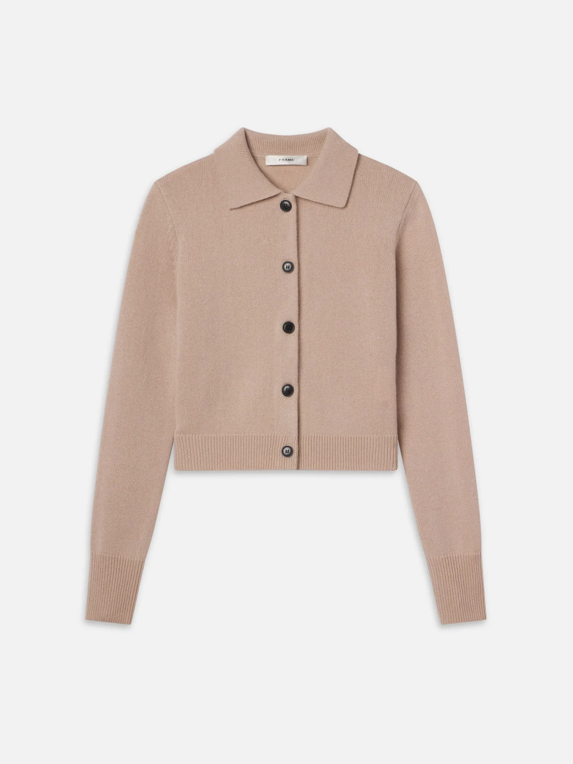 Shrunken Cashmere Cardi in Almond Pink