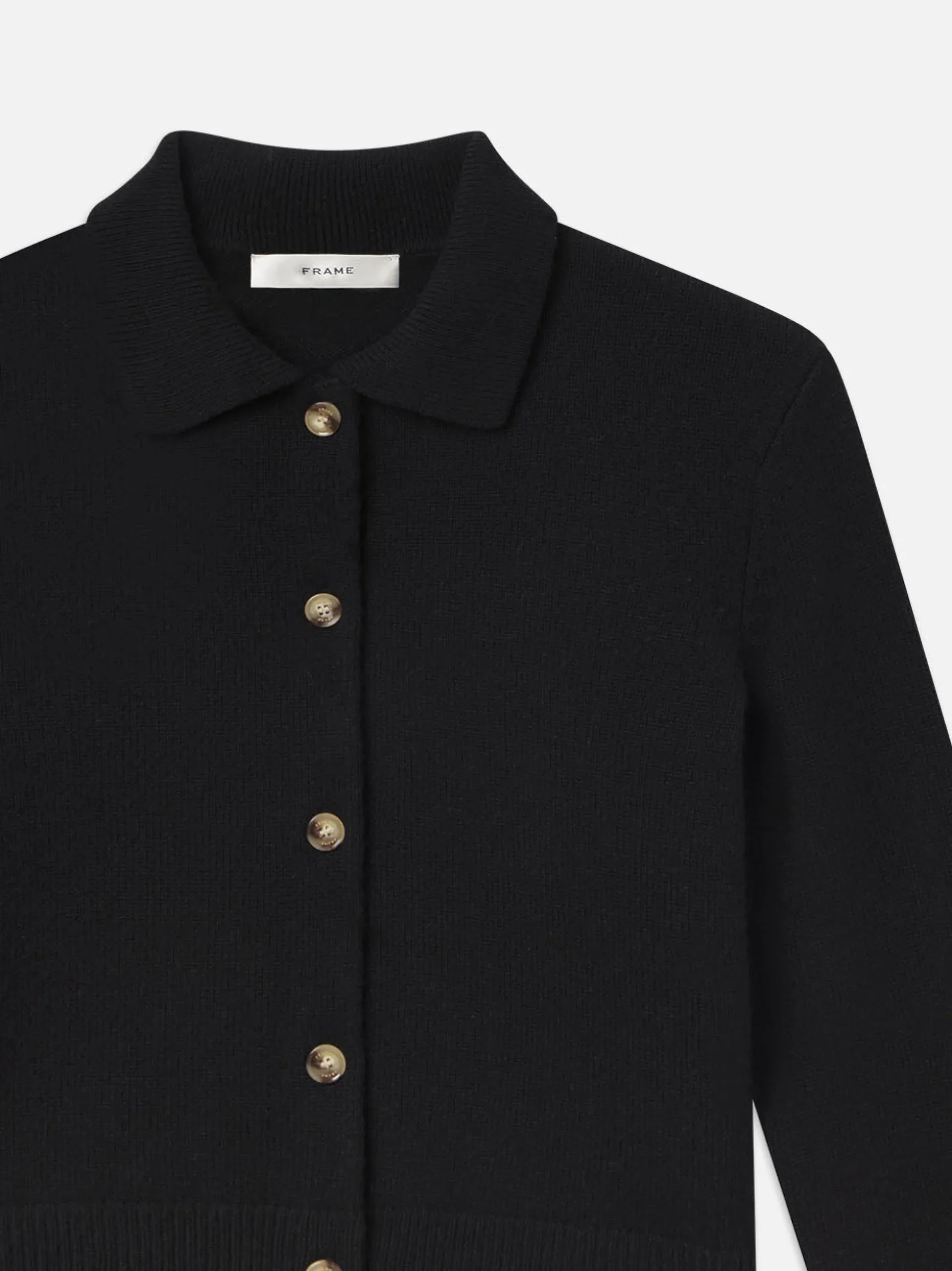 Shrunken Cashmere Cardi in Black