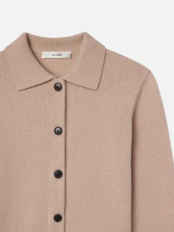 Shrunken Cashmere Cardi in Almond Pink
