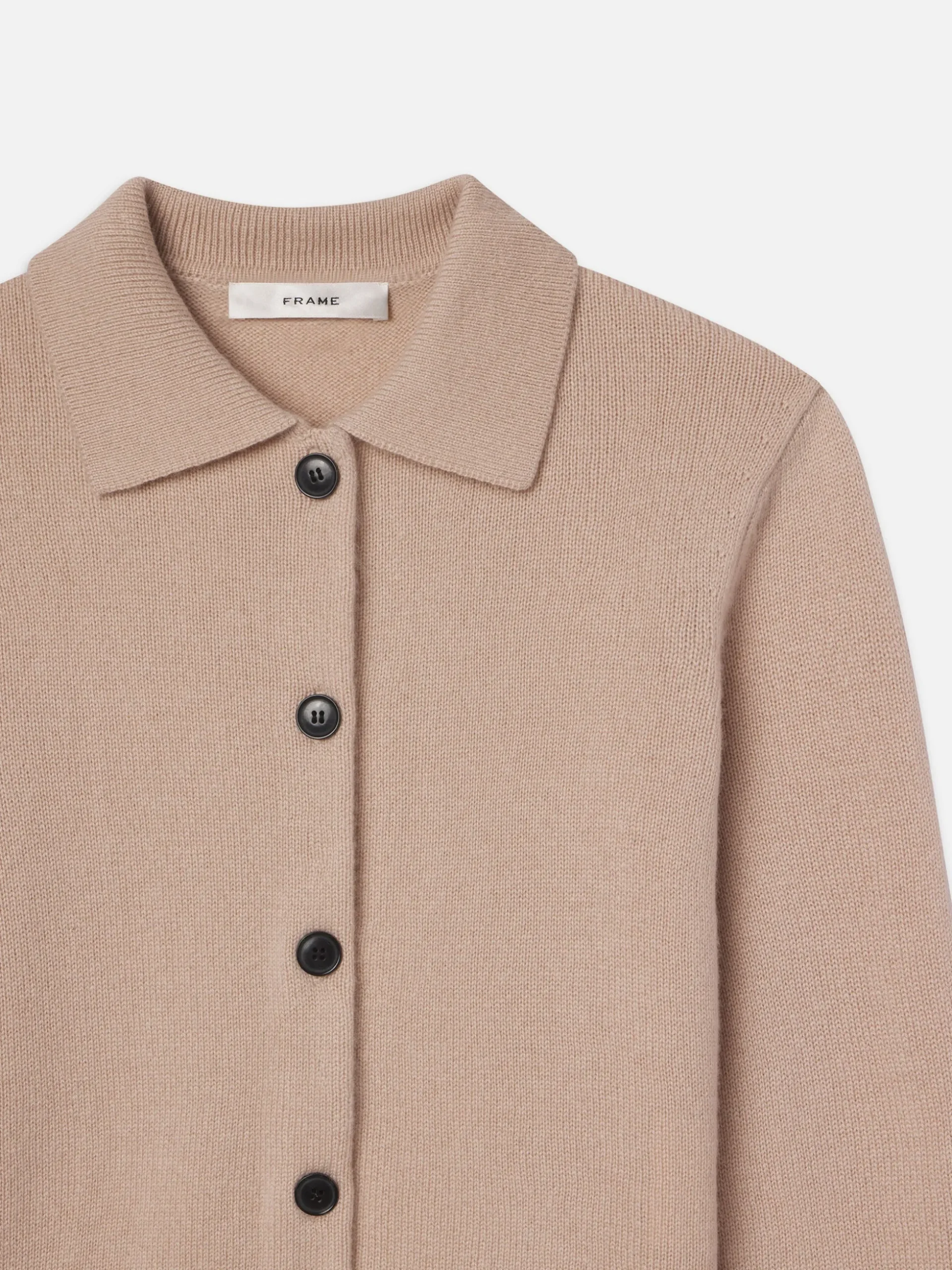 Shrunken Cashmere Cardi in Almond Pink