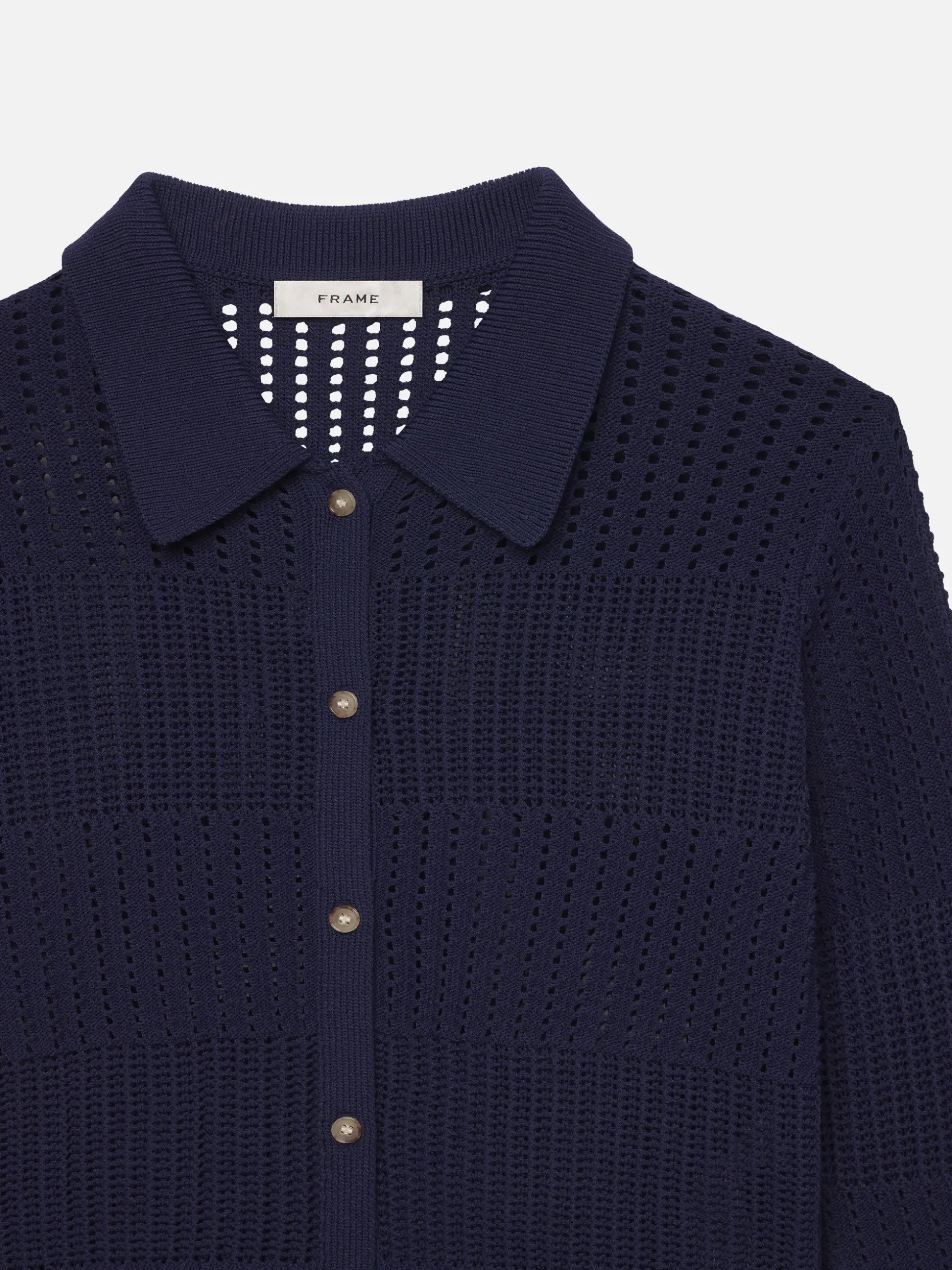 Shrunken Crochet Cardi in Navy