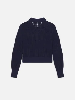 Shrunken Crochet Cardi in Navy