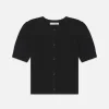 Shrunken Short Sleeve Cardi in Black