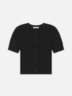 Shrunken Short Sleeve Cardi in Black