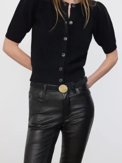 Shrunken Short Sleeve Cardi in Black