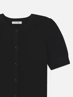 Shrunken Short Sleeve Cardi in Black
