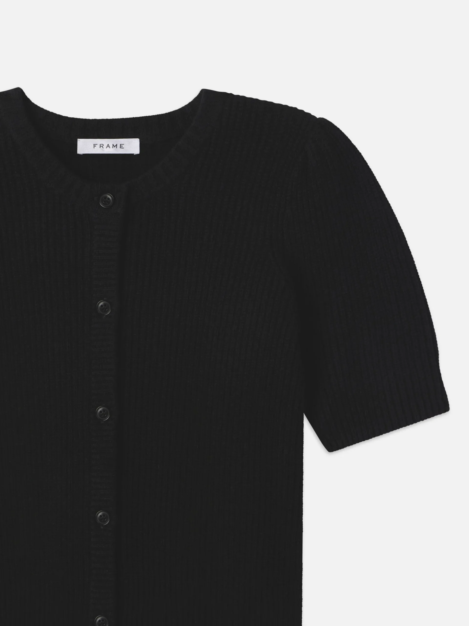 Shrunken Short Sleeve Cardi in Black