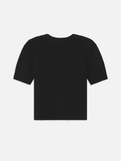 Shrunken Short Sleeve Cardi in Black