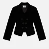Shrunken Velvet Blazer in Black