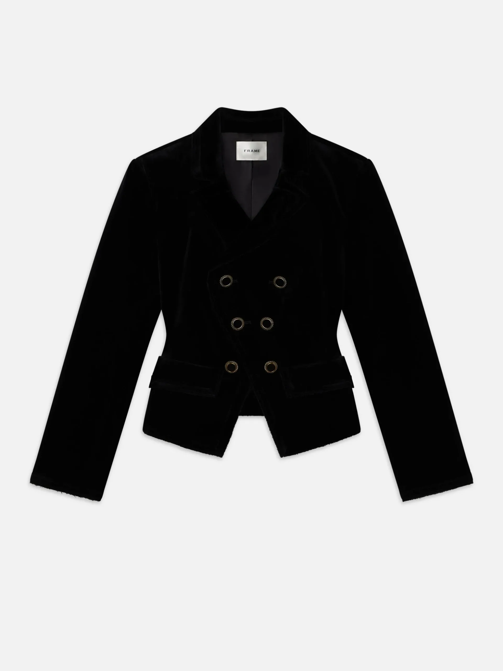 Shrunken Velvet Blazer in Black